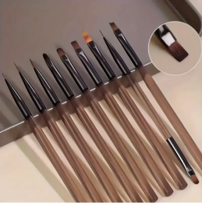 Conjunto 9 Pinceis Gel e Nail Art