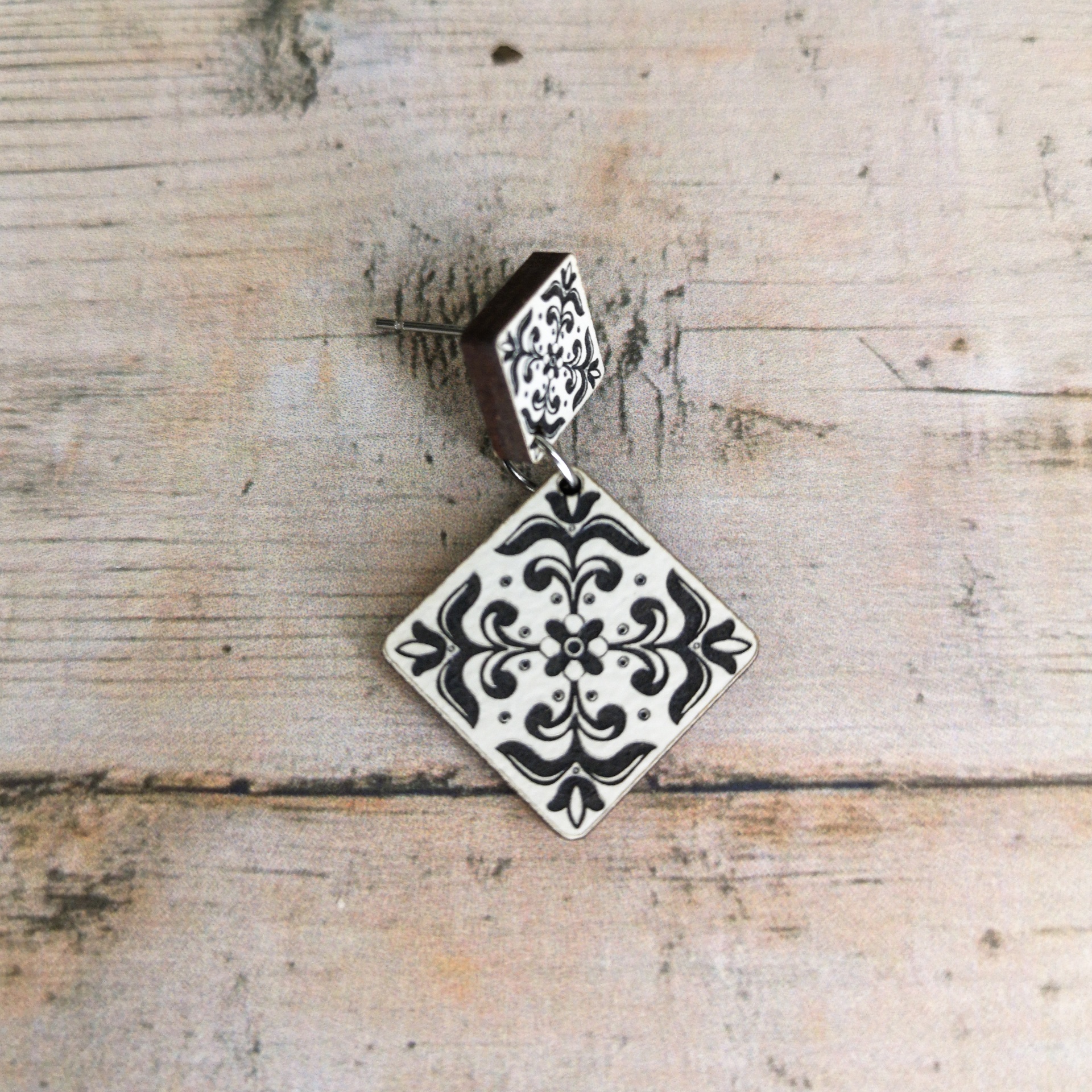 Brincos Azulejo Pintado Brincos Azulejo Pintado