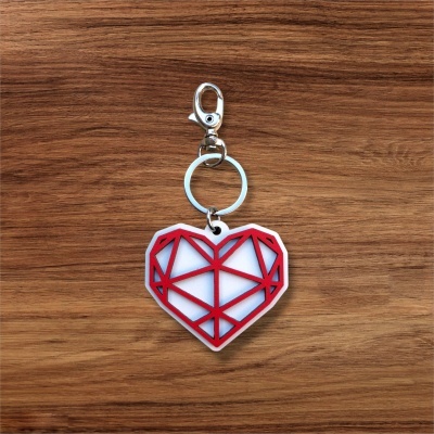 Porta-chaves Coração Origami