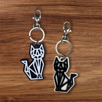 Porta-chaves Gato Origami