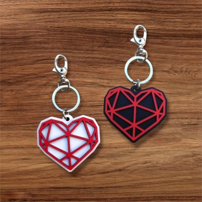 Porta-chaves Coração Origami