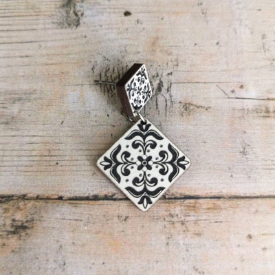 Brincos Azulejo Pintado