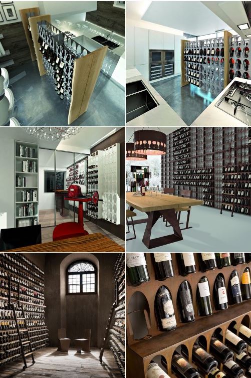 “Libreria del Vino” - Garrafeira modular de parede ou de chão