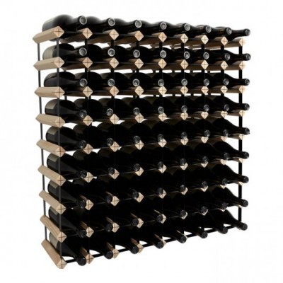 Adega de vinhos modular com 60 garrafas alinhadas horizontalmente