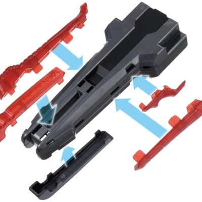 Beyblade X BX-41 Rubber Red Custom Grip (Gunmetal Version)