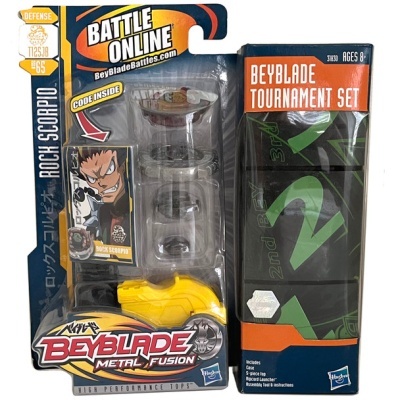 Beyblade Metal Fusion Tournament Set with Rock Scorpio BB-65 & Bey Deck Case