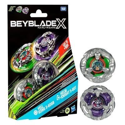 BEYBLADE X Yell Kong 3-60GB and Helm Knight 5-80T Dual Pack Set