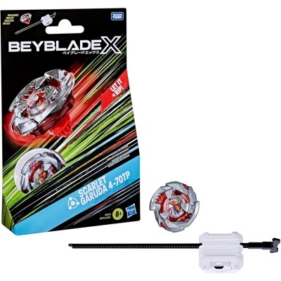Beyblade X SCARLET GARUDA 4-70TP spinning top and white launcher with packaging