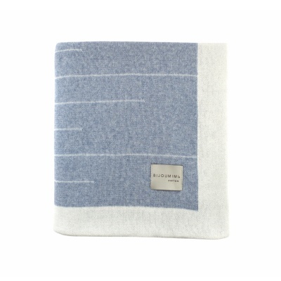 Manta de malha de algodão orgânico - Azul