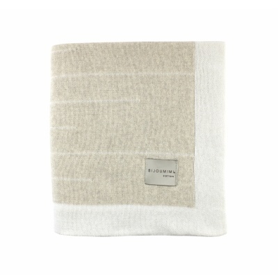 Manta de malha de algodão orgânico - Bege