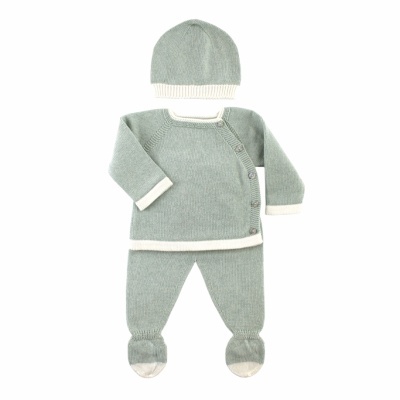 Conjunto de malha de algodão orgânico - Verde