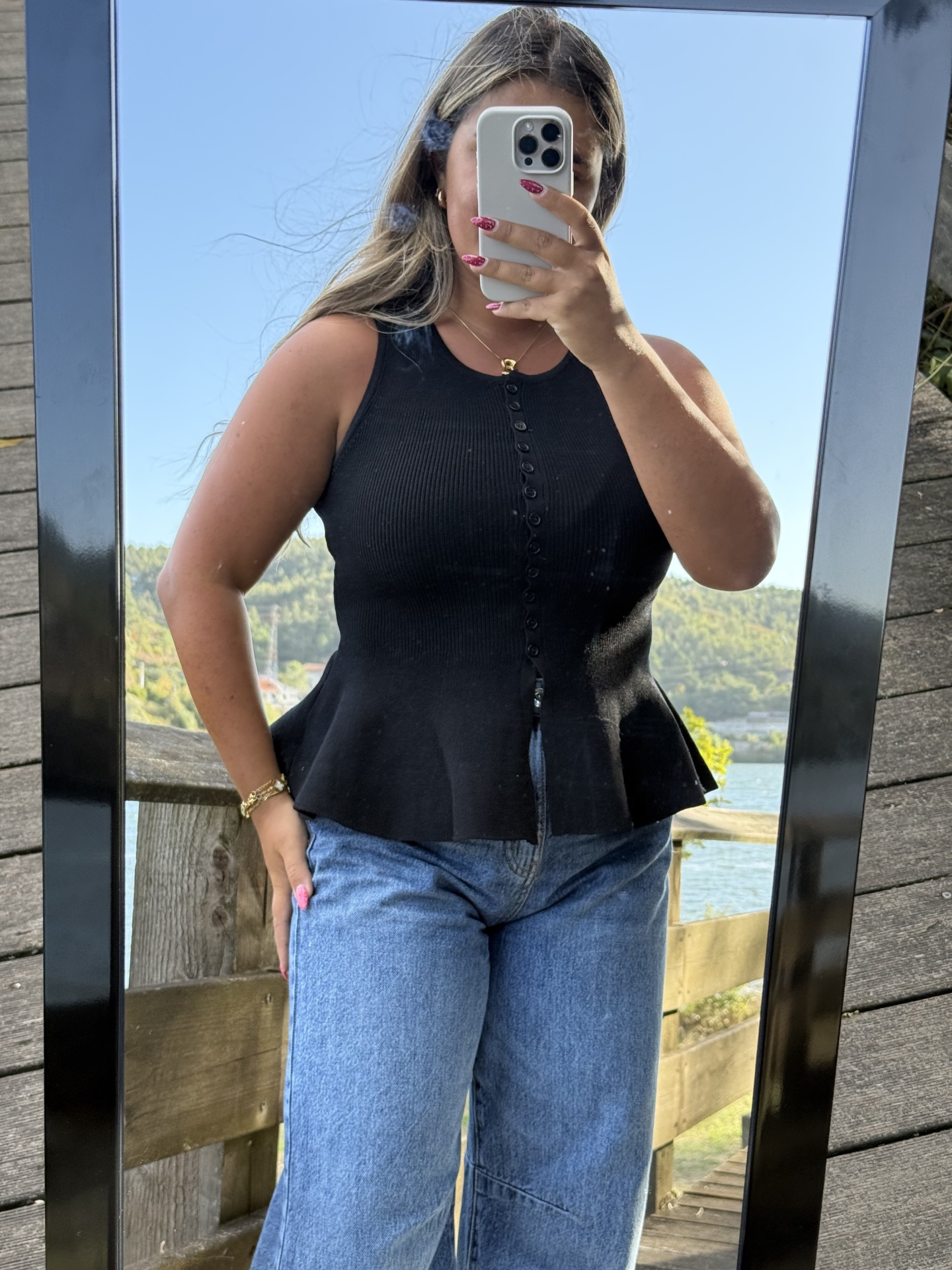 Blusa malha botões