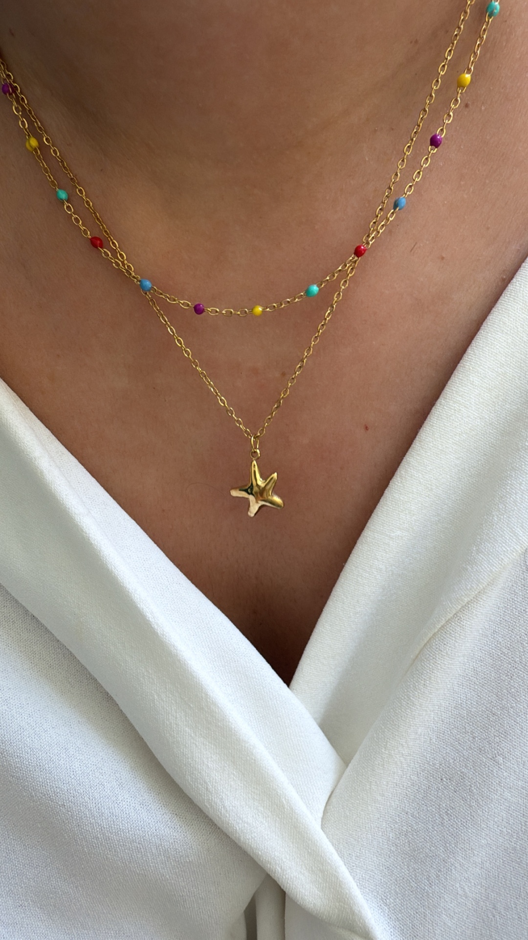 Colar duplo com estrela