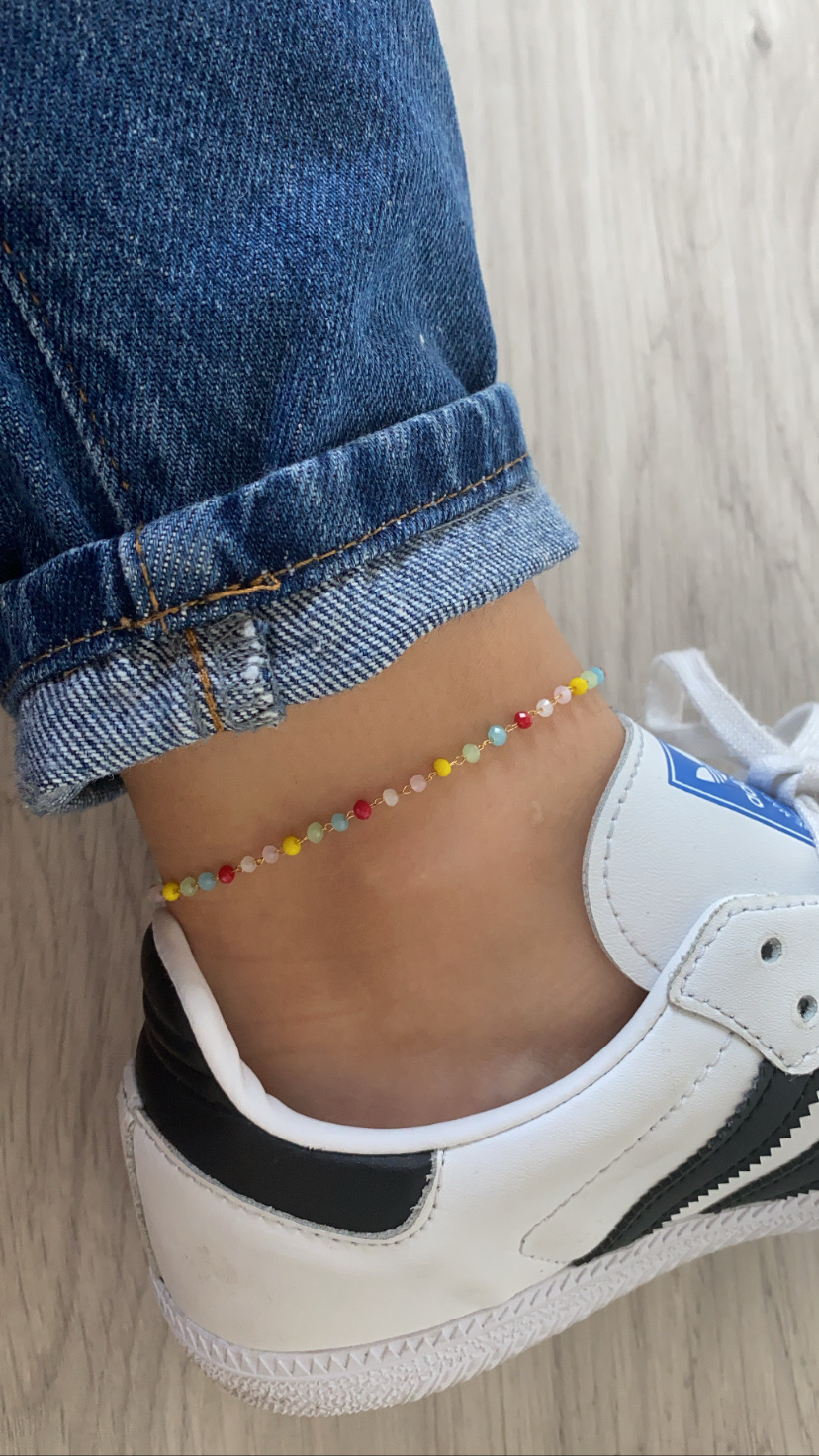 Pulseira de pé colorida