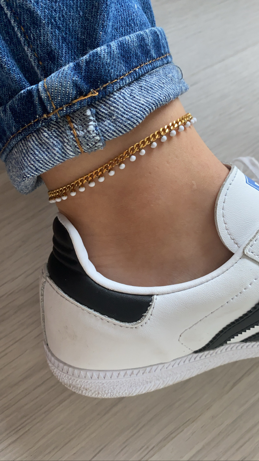 Pulseira corrente bolinhas