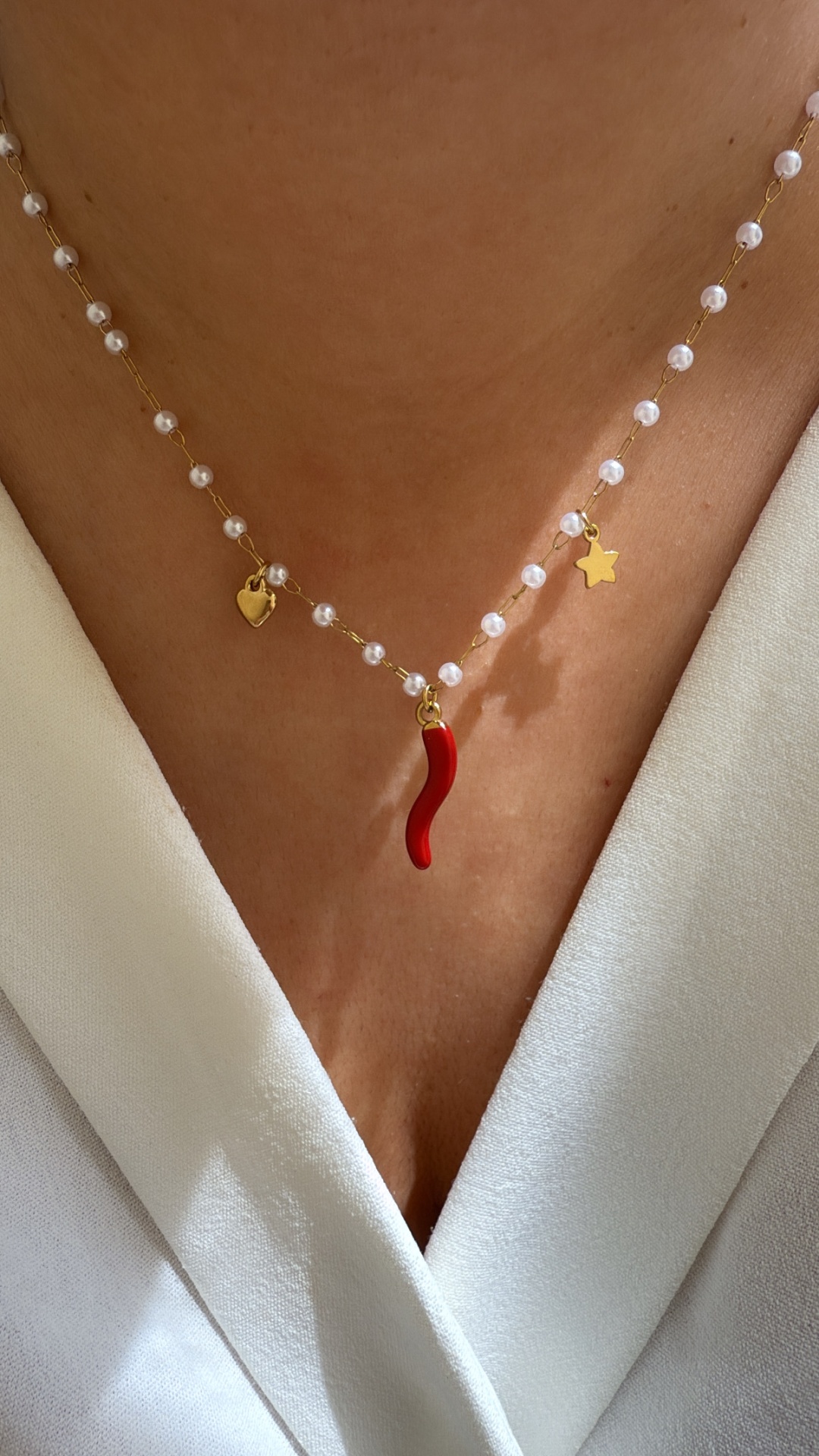 Colar pérolas com 🌶️