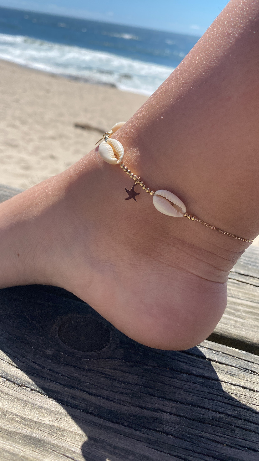 Pulseira búzios e estrelas
