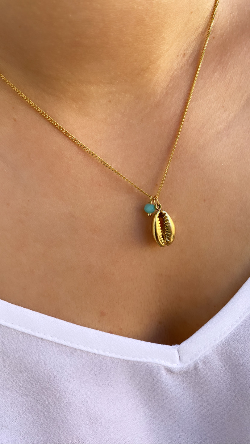 Colar&#x20;b&#x00FA;zio&#x20;e&#x20;cristal&#x20;rosa&#x2F;&#x20;azul