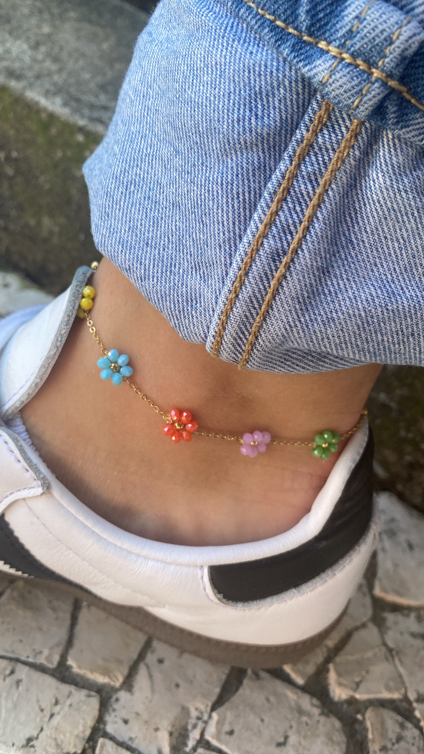 Pulseira de pé flores