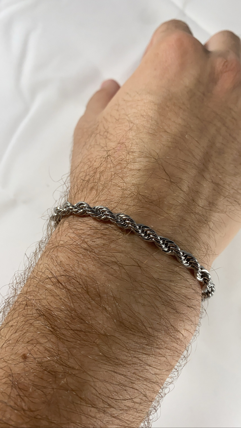 Pulseira grossa malha torcida