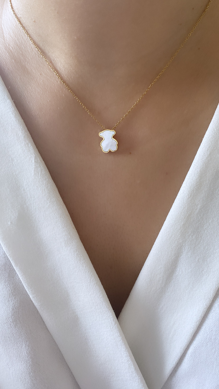 Colar ursinho madrepérola