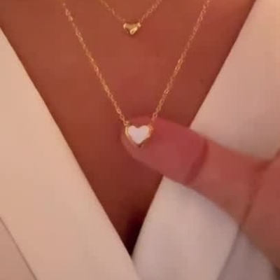 Colar duplo coração