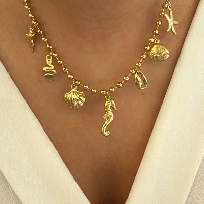 Colar bolinhas com pendentes 💫