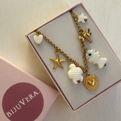 Colar multipendentes summer white