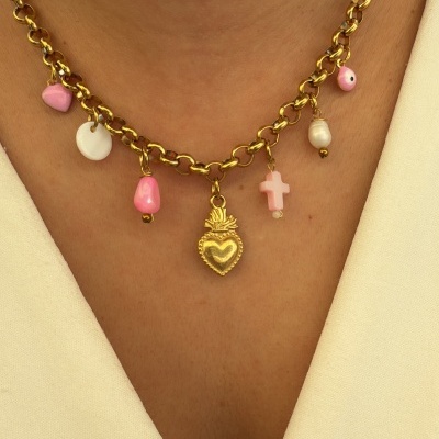 Colar&#x20;multipendentes&#x20;pink