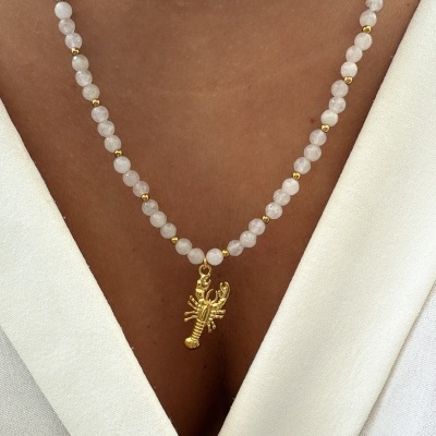 Colar pedrinhas naturais 🐟🦞