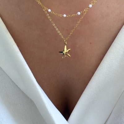 Colar duplo com estrela