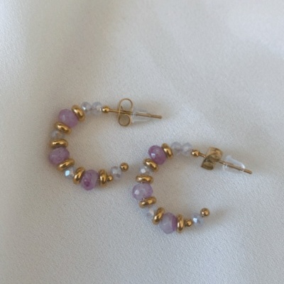 Argolas pedrinhas coloridas