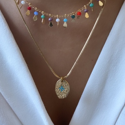 Colar duplo com pedrinhas