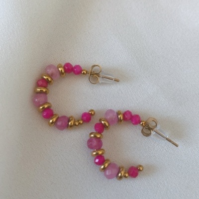 Argolas pedrinhas coloridas