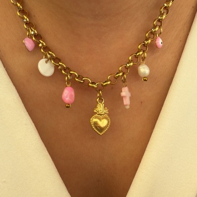 Colar&#x20;multipendentes&#x20;pink