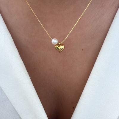 Colar pérola com ❤️‍🔥