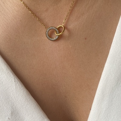 Colar argola brilhante