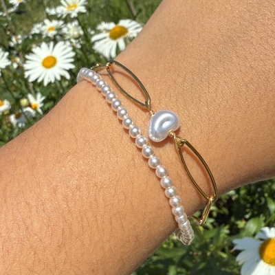 Pusleira dupla pérolas