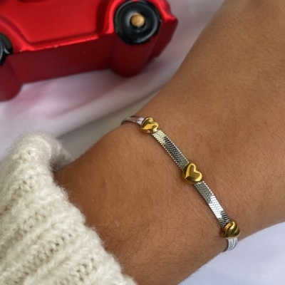 Pulseira&#x20;snake&#x20;mix&#x20;dourado&#x20;e&#x20;prateado