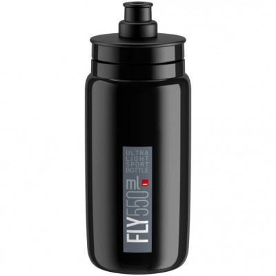 Garrafa desportiva preta com etiqueta cinza e texto 'ULTRA LIGHT SPORT BOTTLE FLY 550 ml'.