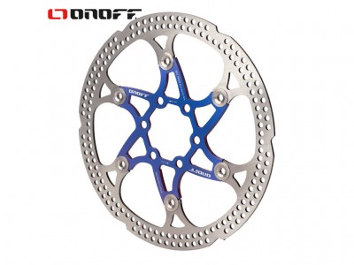 Disco de travão para bicicleta azul e prateado