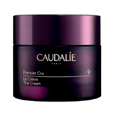 Frasco roxo escuro de creme hidratante CAUDALÍE Premier Cru La Crème
