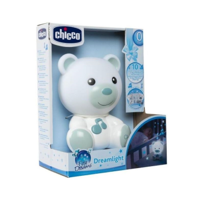 Chicco Dreamlight urso branco para bebé 0+ meses na embalagem