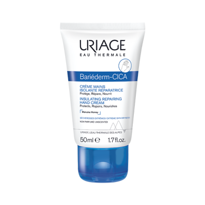 Creme de mãos Uriage Bariéderm-CICA 50ml branco e azul