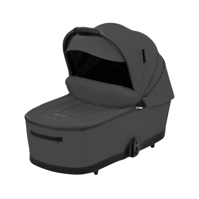 Carrinho de bebé cinzento escuro com capota ajustável