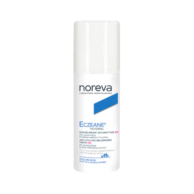 Frasco branco de creme Noreva Eczeane Palpebral