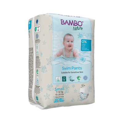 Pacote de fraldas de banho Bambo Nature Swim Pants tamanho Small para bebés