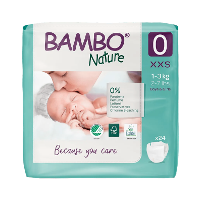 Pacote de fraldas Bambo Nature XXS 0 para bebés
