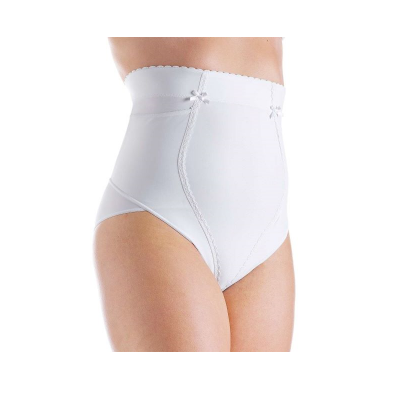 Cueca modeladora branca de cintura alta com pequenos laços