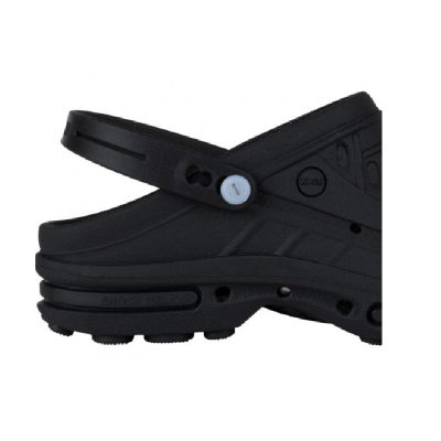 Calçado tipo sabrina preto com alça traseira ajustável e logótipo AIRGRAY